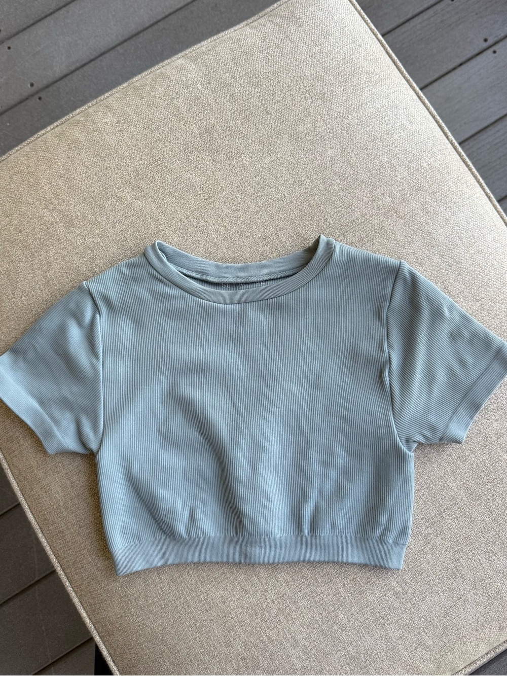 Set Active Baby Blue Crop Top